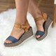 Dámske sivo-modré sandálky Lely