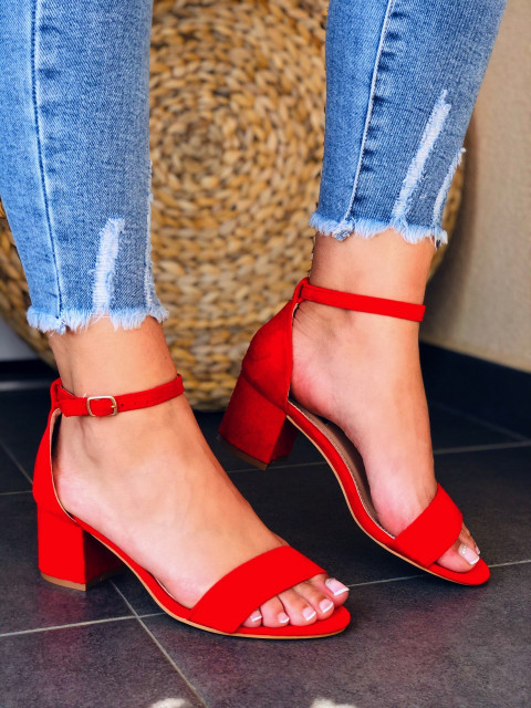 Dámske červené sandálky