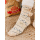 Béžové vianočné ponožky s brmbolcami