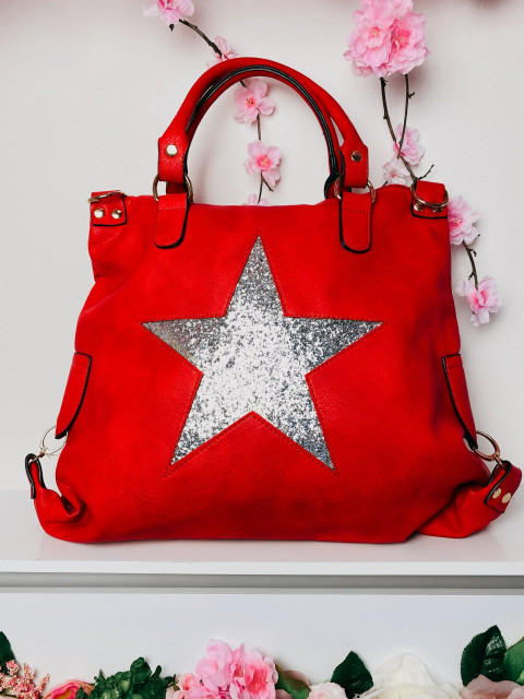 Dámska červená kabelka Star - KAZ
