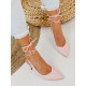 Dámske ružové sandálky so šnurovaním