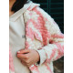 Dlhý prechodný košeľový kabát - ružový