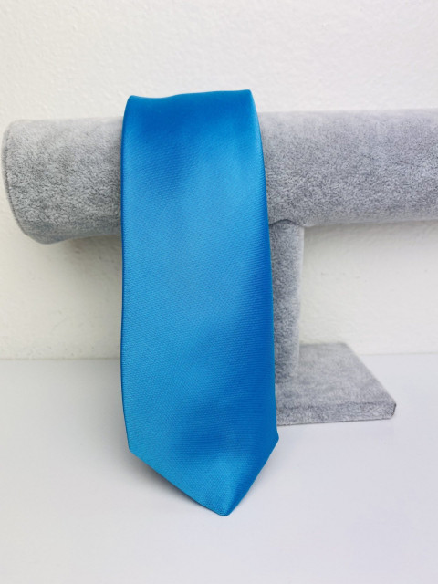 Pánska tyrkysová saténová úzka kravata