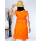 Dámske oranžové letné šaty s madeirovými rukávmi