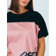 Dámske predĺžené čierno-ružové tričko Beauty QUEEN