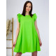 Dámske neónovo zelené šaty s volánmi