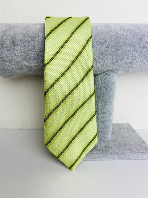 Pánska svetlá zelená saténová úzka kravata