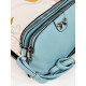 Modrá dámska kabelka s mašľou a remienkom