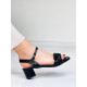 Čierne dámske sandále na nízkom opätku