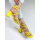 Dámske sandále na nízkom opätku - žlté