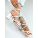 Dámske sandále na nízkom opätku - biele