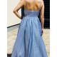 Exkluzívne dámske trblietavé spoločenské šaty - modré