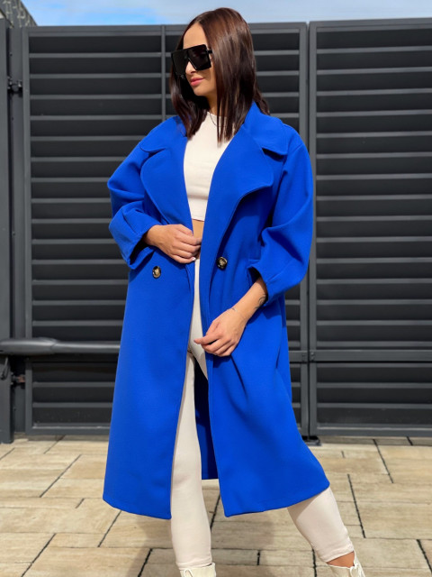Dámsky oversize kabát - modrý