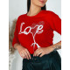 Dámska mikina/tričko LOVE - červená