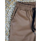 Dámske svetlo hnedé koženkové cargo nohavice MEEXILA - KAZOVÉ