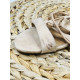 Dámske semišové béžové sandálky na šnurovanie - KAZOVÉ