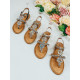 Dámske exkluzívne sandále s ozdobnými kamienkami - zlaté