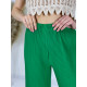 Letné dámske plisované široké nohavice - zelené