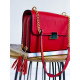 Dámska malá kabelka s remienkom a dvoma priehradkami - červená