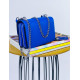 Dámska malá kabelka so strapcami a remienkom - tmavo modrá