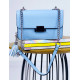 Dámska malá kabelka so strapcami a remienkom - modrá