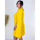 Dámske krátke spoločenské oversize šaty s reťazou - žlté