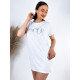 Dámske tričkové oversize šaty VOGUE - biele