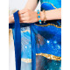 Dámske exkluzívne celé modré vzorované plavky s pareom
