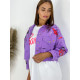 Exkluzívna fialová rifľová bunda s vybíjaním GUELA