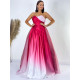 Dámske dlhé exkluzívne ružové spoločenské šaty