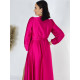 Dámske dlhé spoločenské šaty s dlhým rukávom Vanes - ružové