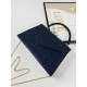 Dámska modrá trblietavá spoločenská kabelka s rúčkou SHINIA