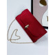 Dámska saténová spoločenská kabelka s remienkom - červená