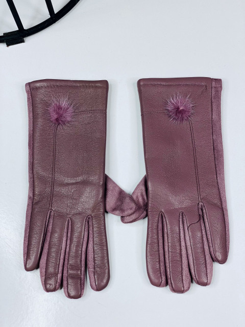 Dámske kožené fialové rukavice HARRY