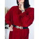 Dámske oversize červené trblietavé šaty GRELA