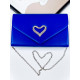 Dámska modrá spoločenská kabelka s kamienkami LOVE
