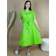 Dámske midi zelené košeľové šaty s opaskom