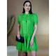 Dámske elegantné šaty s gombíkmi - zelené