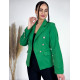 Dámske elegantné sako s gombíkmi a vreckami - zelené