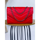 Dámska prešívaná kabelka s remienkom - červená