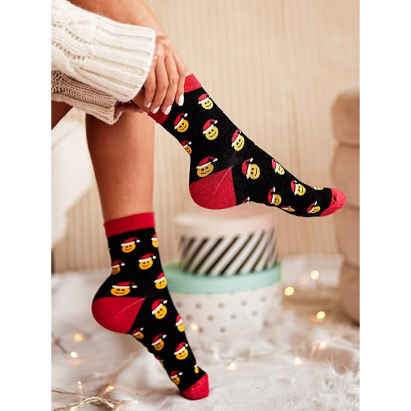 Dámske vianočné ponožky s motívom EMOJI