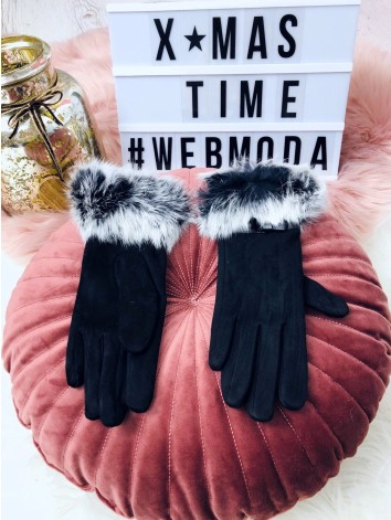 Dámske rukavice s pravou kožušinkou