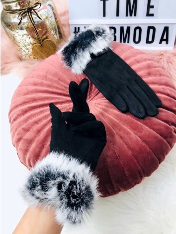 Dámske rukavice s pravou kožušinkou