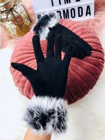 Dámske rukavice s pravou kožušinkou