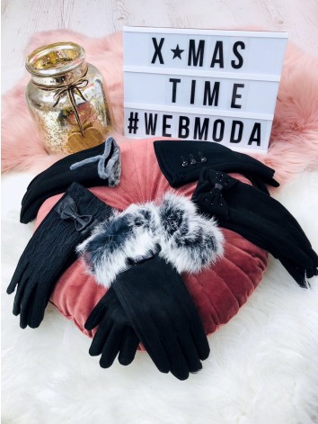 Dámske rukavice s pravou kožušinkou