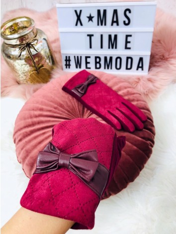 Dámske rukavice s mašľou