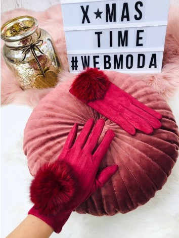 Dámske rukavice s pravou kožušinkou