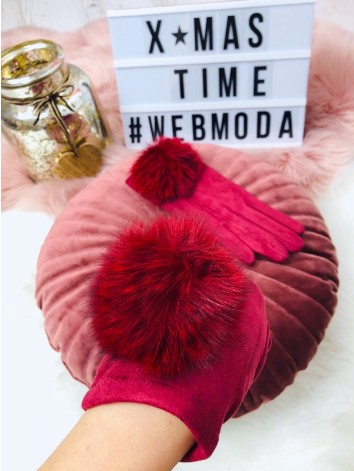 Dámske rukavice s pravou kožušinkou