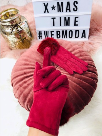Dámske rukavice s pravou kožušinkou
