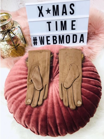 Dámske rukavice s pravou kožušinkou